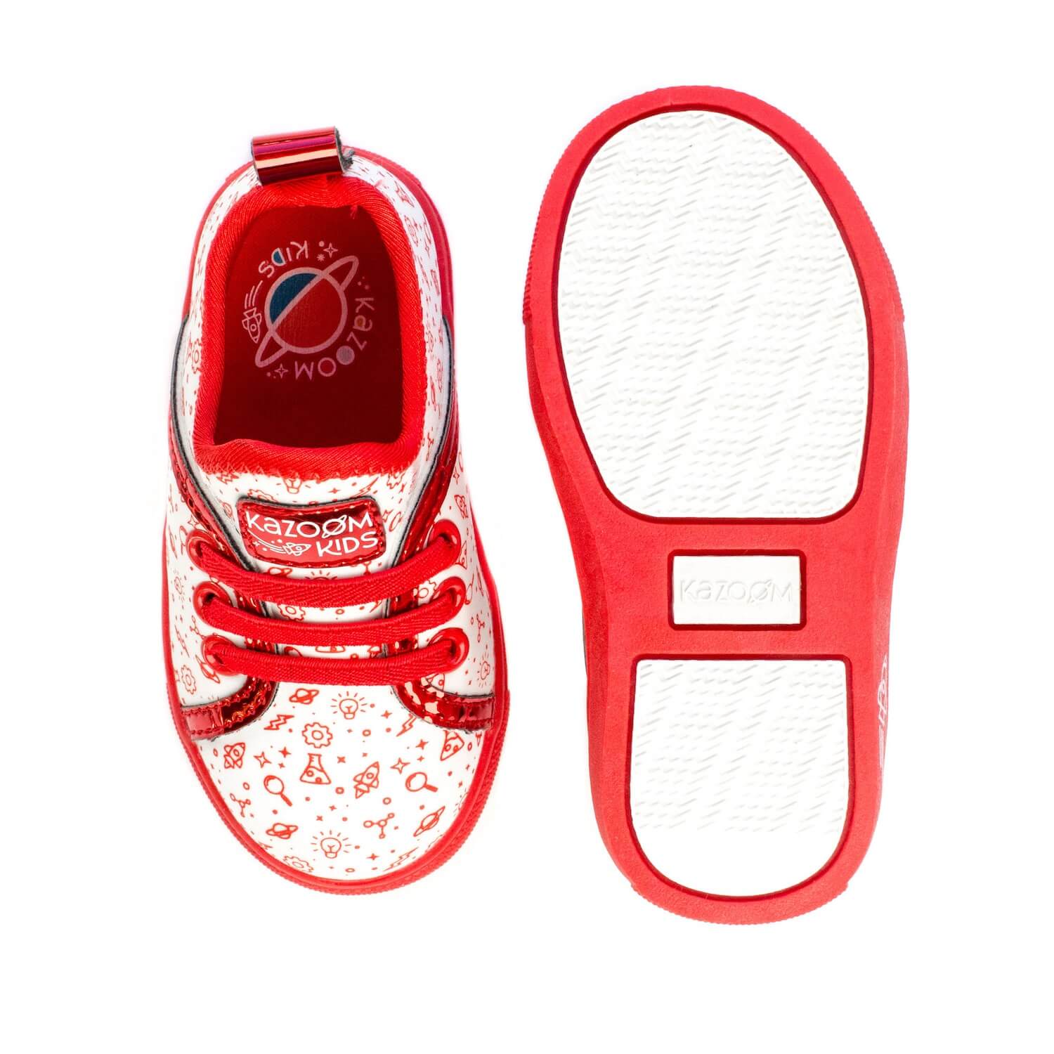 Red And White Toddler Shoes Slip On Design I Kazoom Kids